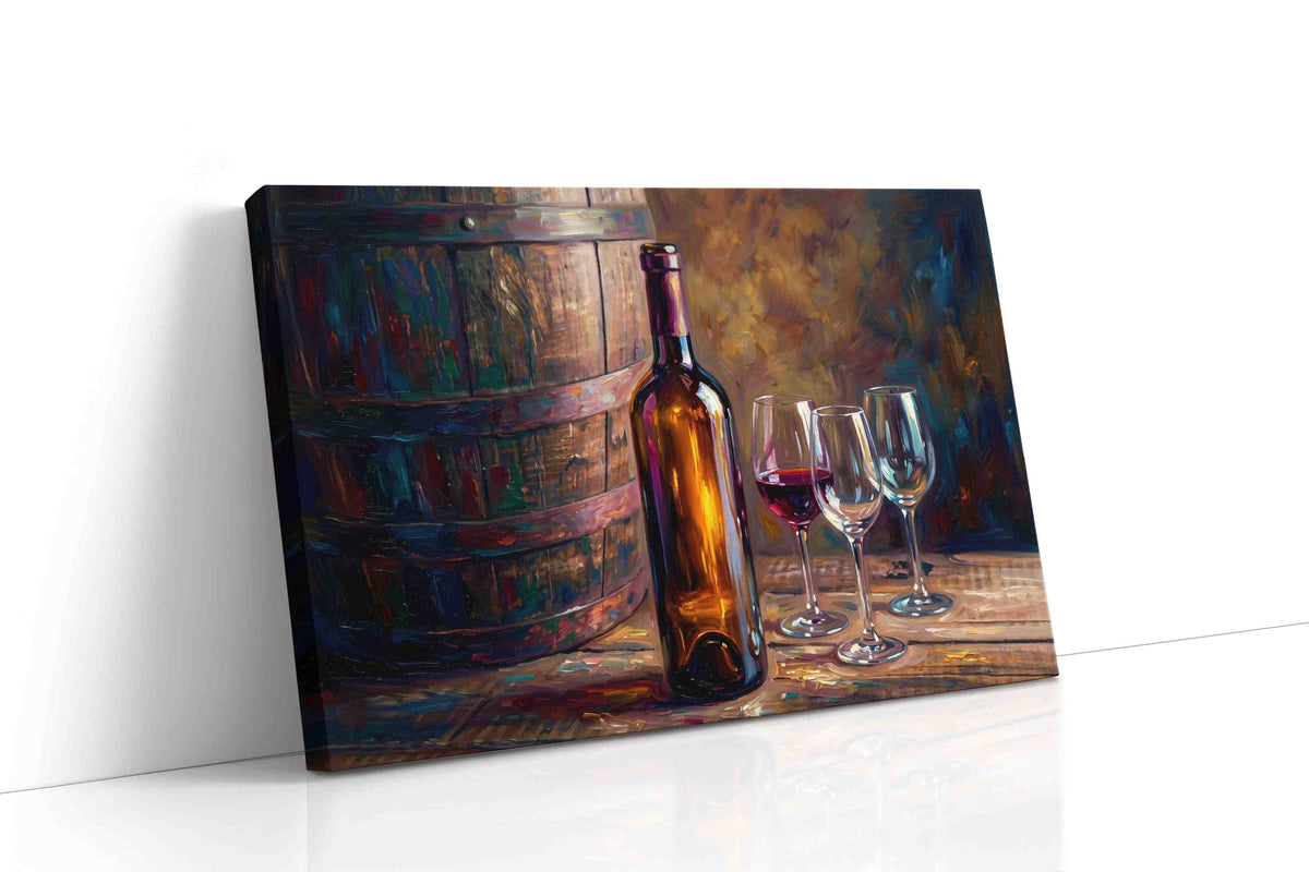 Vin Rouge Reflections wine canvas print, gallery-wrapped, ready to hang