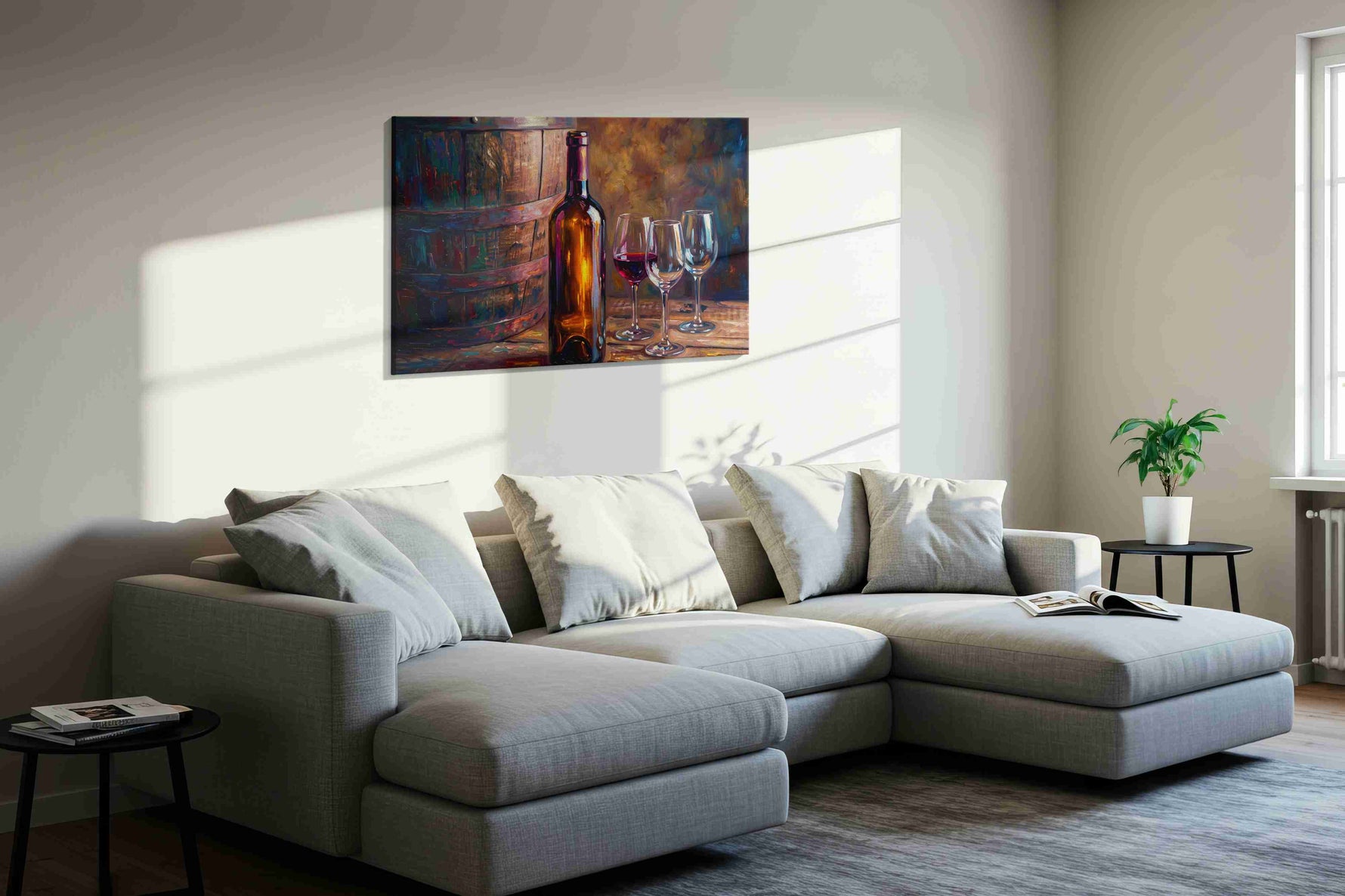 Vin Rouge Reflections – wine canvas wall art, gallery-wrapped, ready to hang