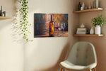 Vin Rouge Reflections wine canvas print, displayed in a living room