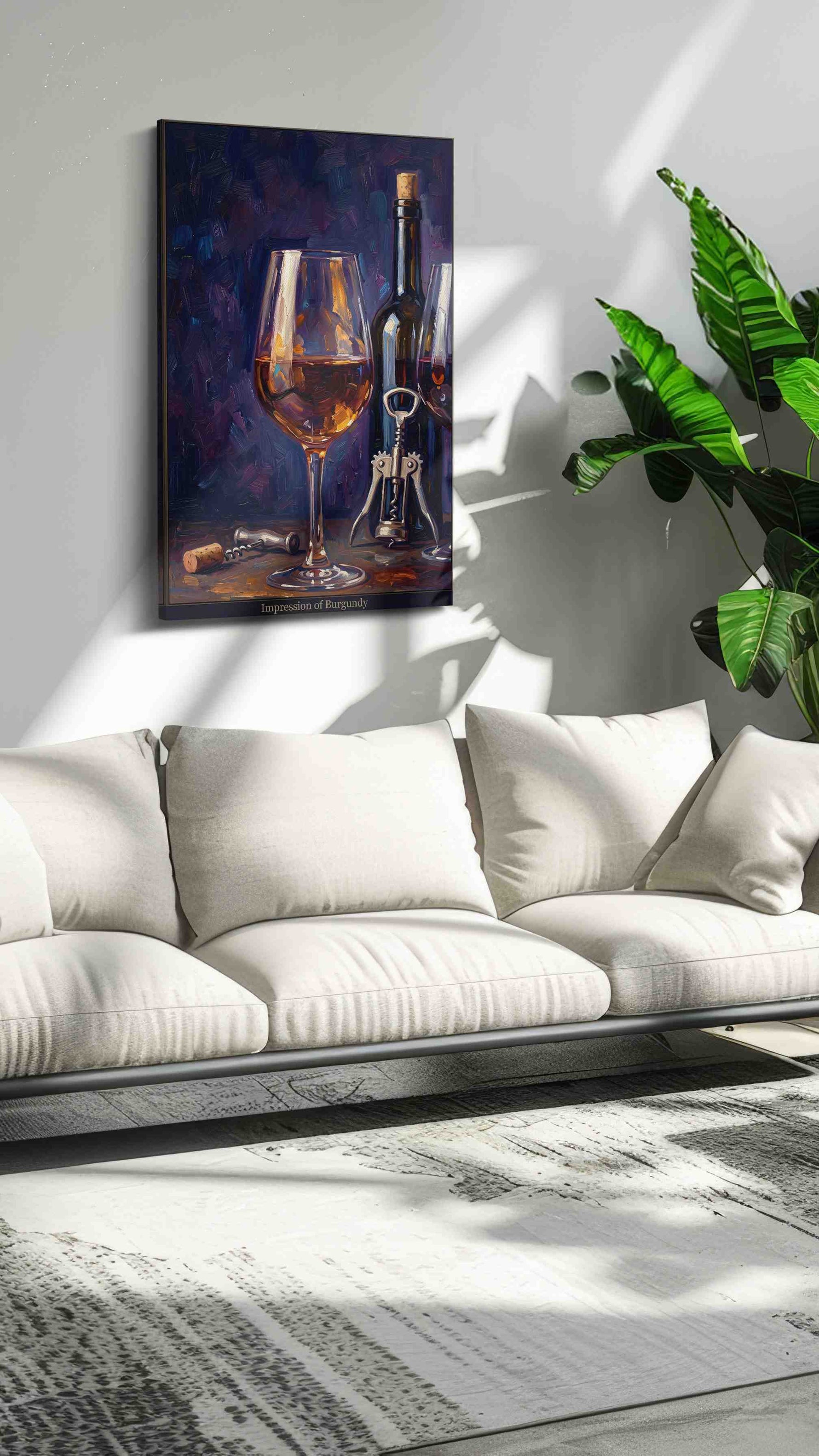 Vin Rouge Reverie wine canvas print, on wall, lifestyle preview