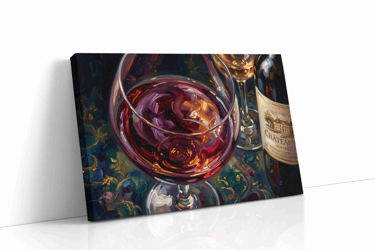 Vin Rouge Reverie II wine canvas print gallery-wrapped landscape canvas studio shot