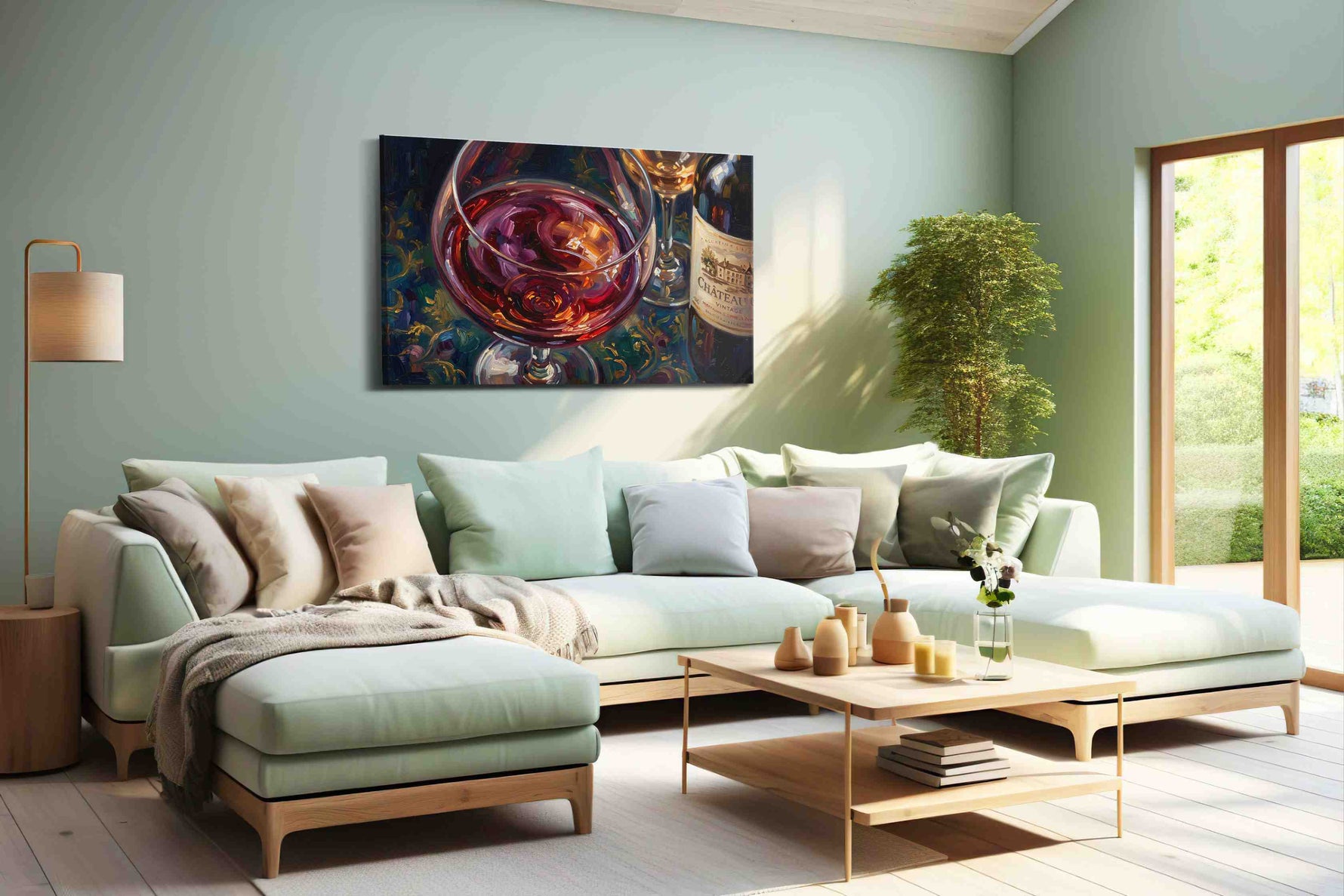 Vin Rouge Reverie II wine canvas print, hanging on wall