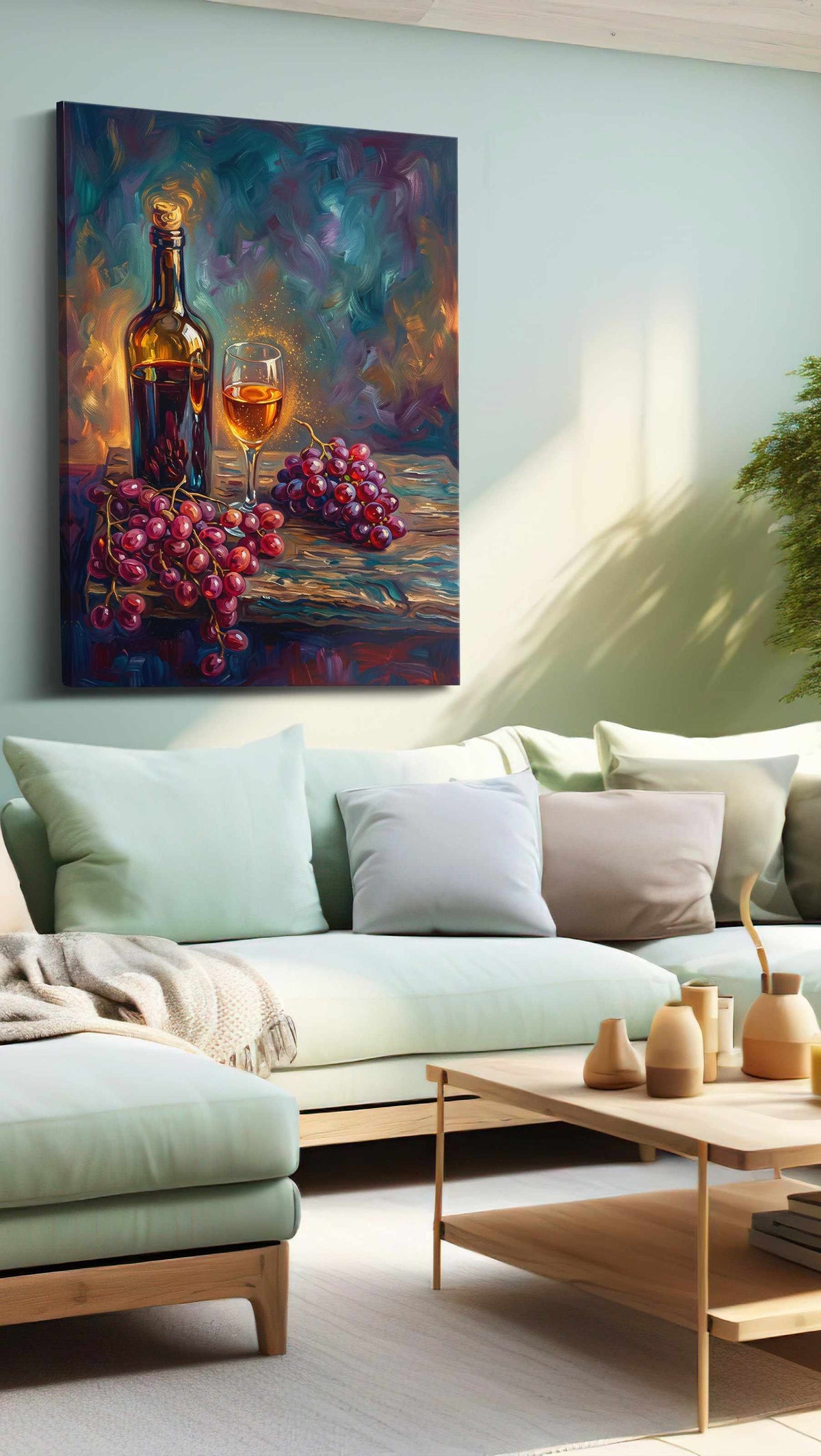 Vin Rouge Reverie III wine canvas print, hanging on wall
