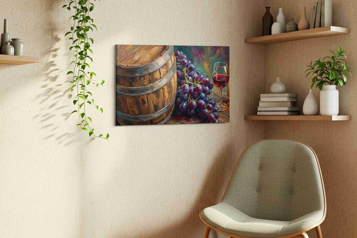 Vineyard Elegance – wine canvas wall art, gallery-wrapped, ready to hang