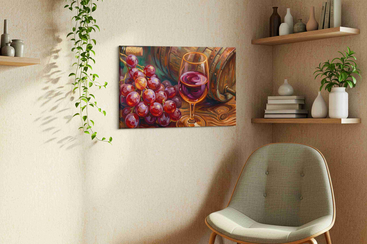 Vineyard Symphony – wine canvas wall art, gallery-wrapped, ready to hang