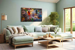 Vineyard Symphony II wine canvas print, hanging on wall