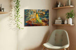 Vineyard Symphony III wine canvas print styled in a living room