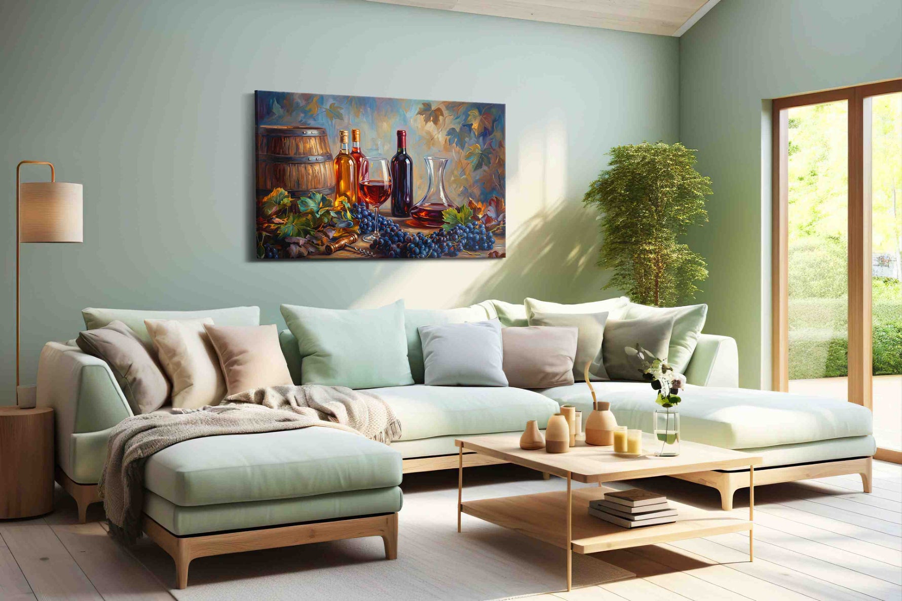 Vineyard Symphony IV wine canvas print, hanging on wall