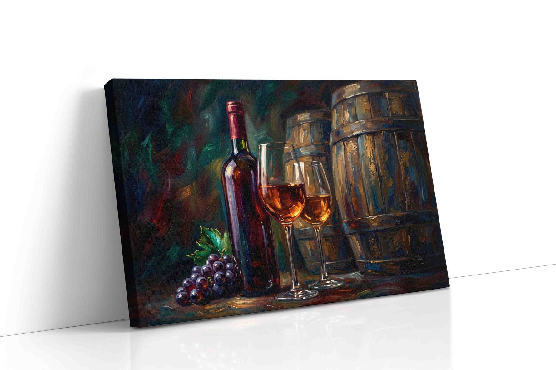 Vino Reverie wine canvas print gallery-wrapped landscape canvas studio shot
