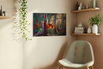 Vino Reverie wine canvas print, displayed in a living room