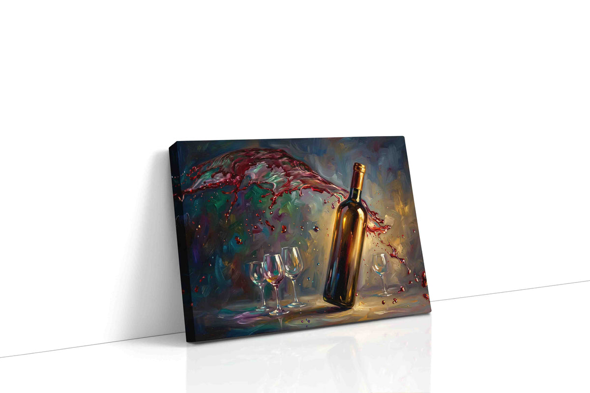 Vino's Dance of Light wine canvas print gallery-wrapped landscape canvas studio shot
