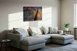 Vino's Dance of Light wine canvas print in a living room scene