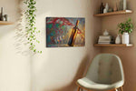 Vino's Dance of Light wine canvas print, displayed in a living room