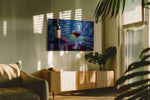 Vino's Luminous Reflections wine canvas print in a hung canvas mockup