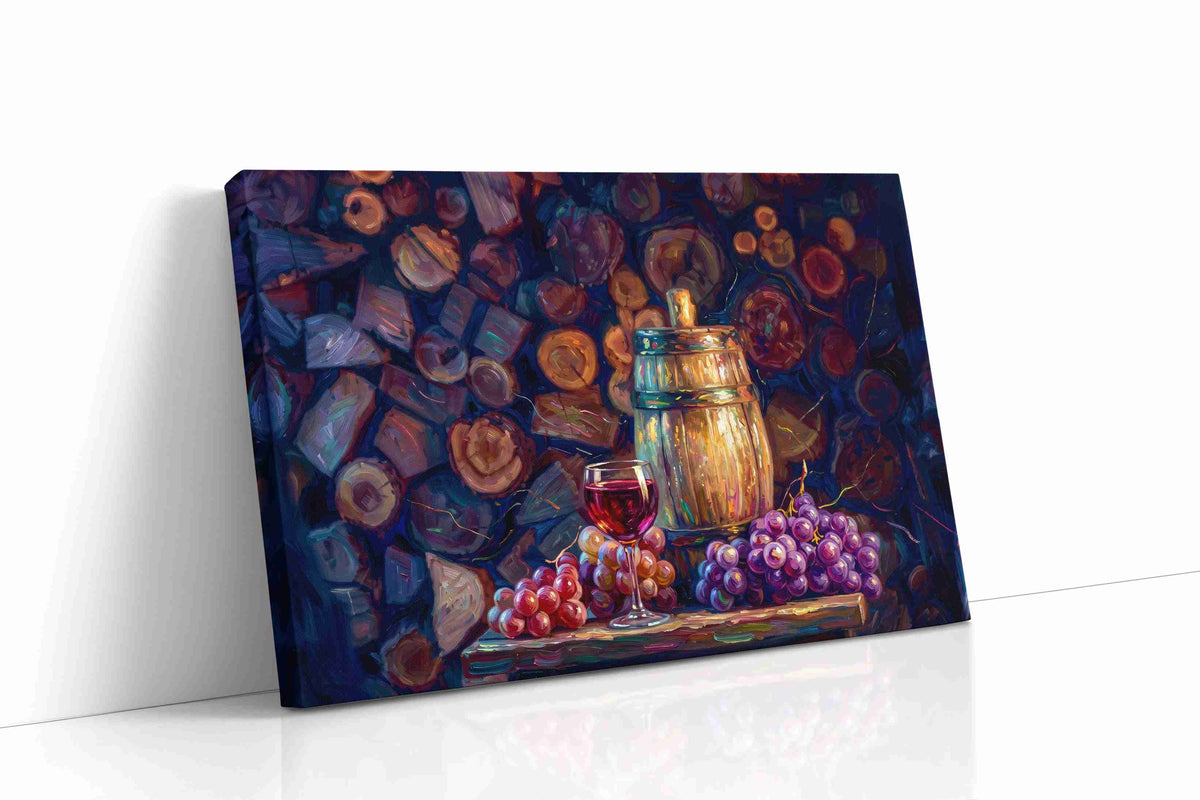 Vintage Vines and Oak wine canvas print, gallery-wrapped, ready to hang