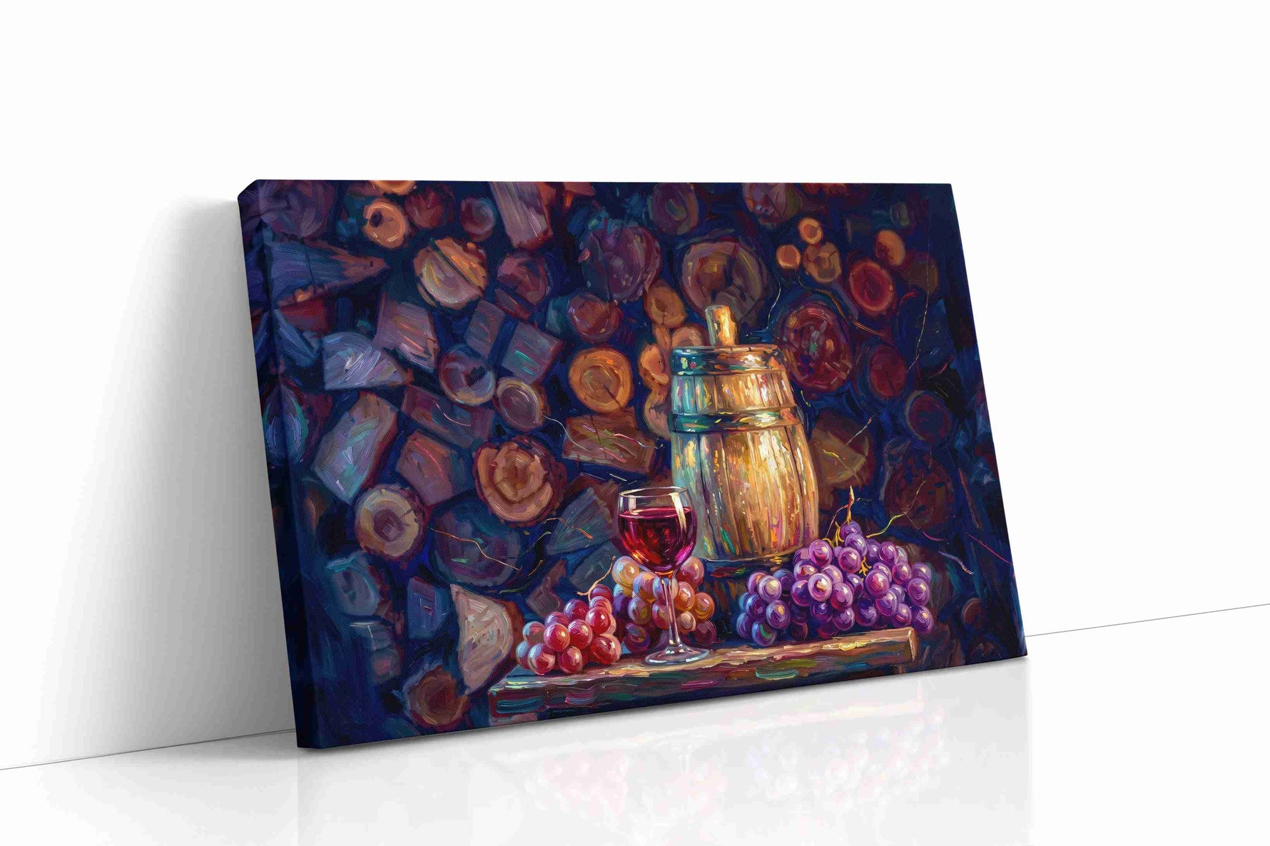 Vintage Vines and Oak wine canvas print, gallery-wrapped, ready to hang