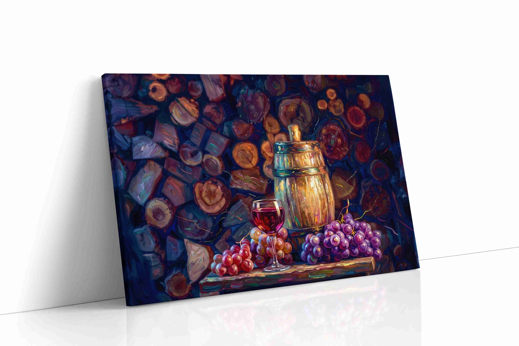 Vintage Vines and Oak wine canvas print gallery-wrapped landscape canvas studio shot
