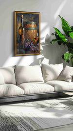 Vintage Vineyard Essence wine canvas print, on wall, lifestyle preview