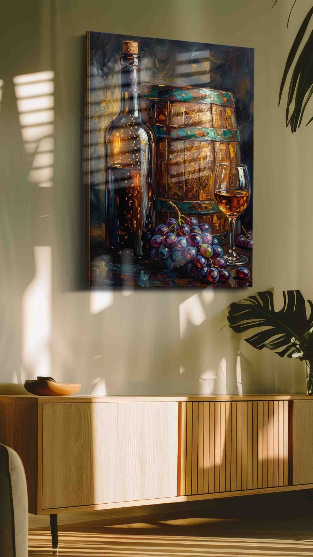 Vintage Vineyard Essence – wine canvas wall art, gallery-wrapped, ready to hang