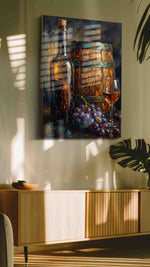 Vintage Vineyard Essence – wine canvas wall art, gallery-wrapped, ready to hang