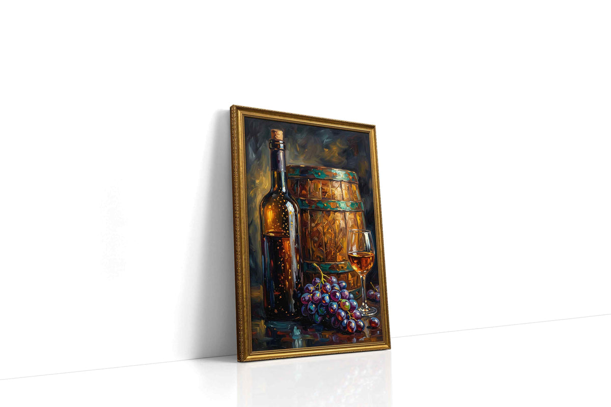 Vintage Vineyard Essence wine canvas print, gallery-wrapped, ready to hang