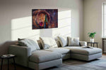 Whispers of the Vineyard wine canvas print, displayed in a living room