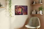 Whispers of the Vineyard wine canvas print styled in a living room