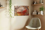 Cosmic Vortex Symphony modern canvas print, displayed in a living room