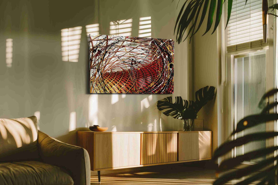Cosmic Vortex Symphony modern canvas print, on wall, lifestyle preview