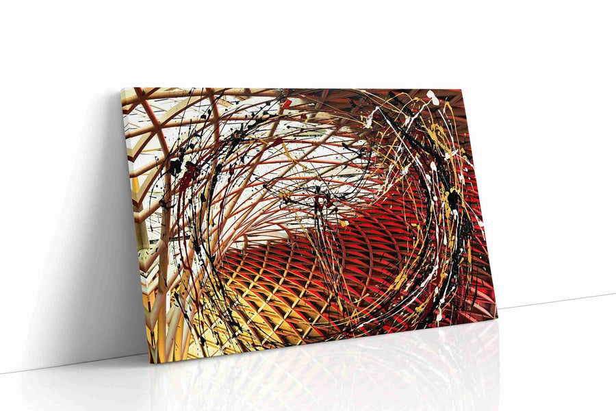Cosmic Vortex Symphony (Abstract) - Modern, Modern Wall Art, Contemporary Canvas Print, Minimalist Decor gallery-wrapped landscape canvas studio shot