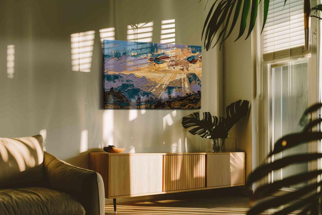 Ethereal Sunrise Symphony (Abstract) - Landscape, Landscape Canvas Print, Scenic Wall Art, Nature Canvas Art