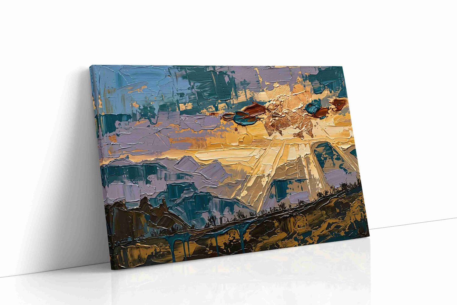 Ethereal Sunrise Symphony landscape canvas print, gallery-wrapped, ready to hang
