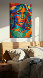 Kaleidoscopic Gaze (Abstract) - Portraits, Portrait Wall Art, Figure Canvas Print, People Art