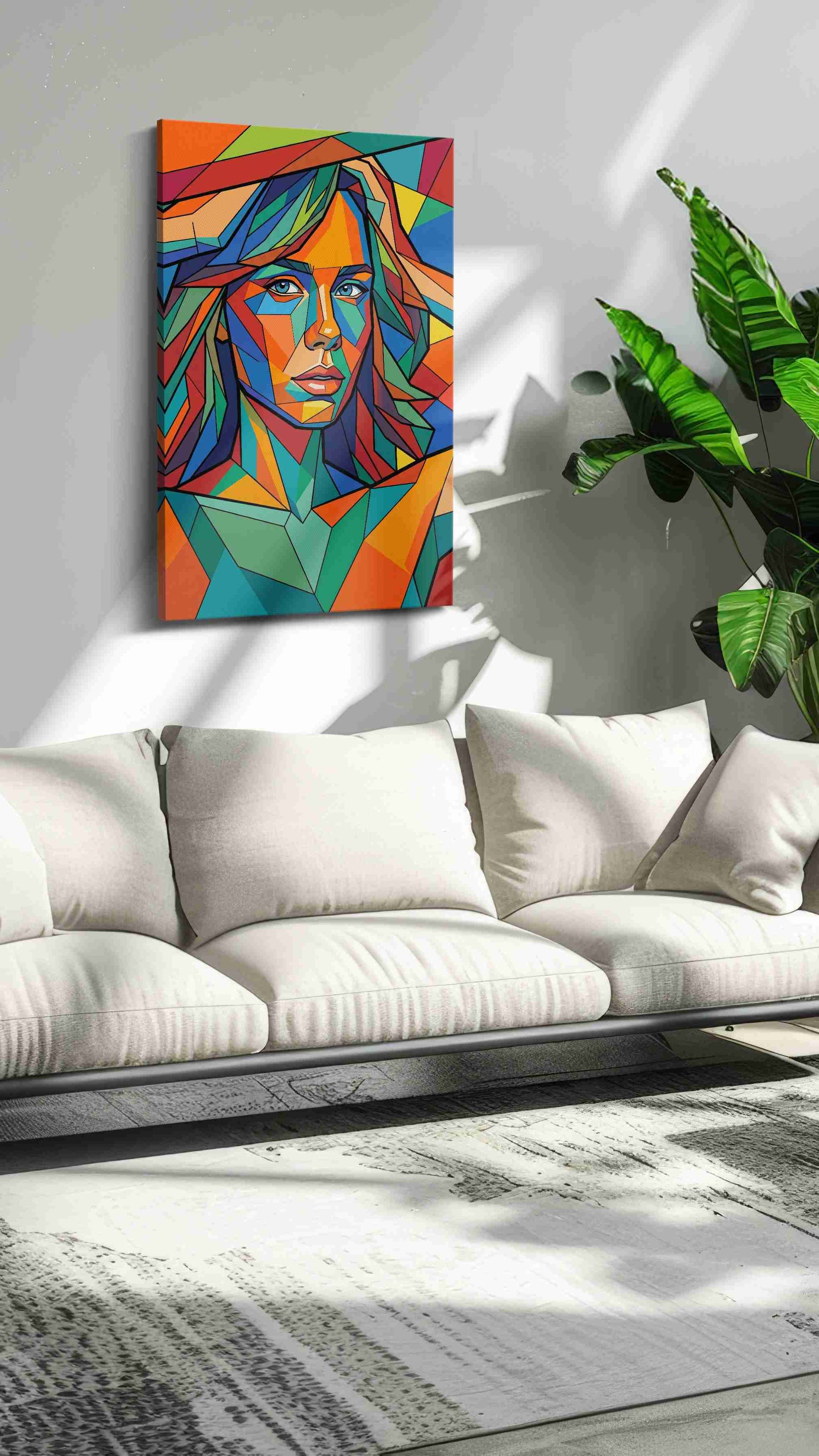 Kaleidoscopic Gaze portraits canvas print, on wall, lifestyle preview