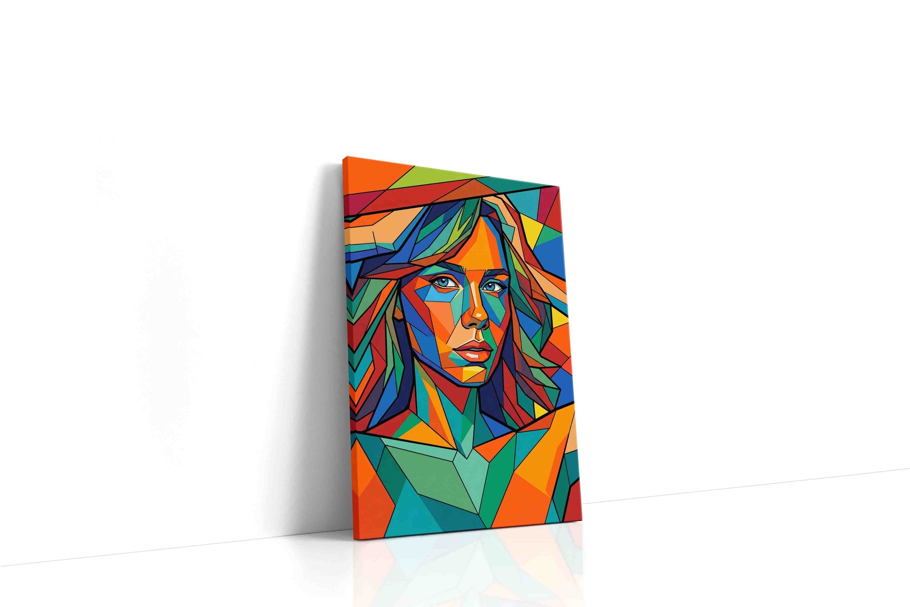 Kaleidoscopic Gaze portraits canvas print, gallery-wrapped, ready to hang