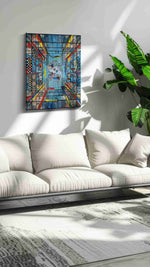 Labyrinthine Echoes modern canvas print, on wall, lifestyle preview