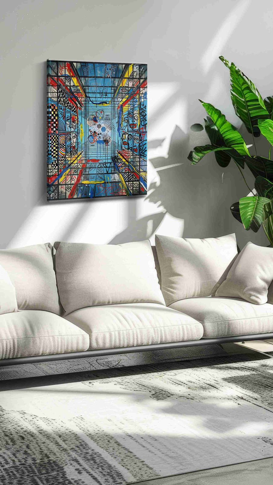 Labyrinthine Echoes modern canvas print, on wall, lifestyle preview