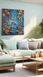 Labyrinthine Echoes (Abstract) - Modern, Modern Wall Art, Contemporary Canvas Print, Minimalist Decor in a hung canvas mockup