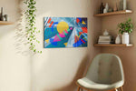 Prism Symphony (Abstract) - Modern, Modern Wall Art, Contemporary Canvas Print, Minimalist Decor in a living room scene