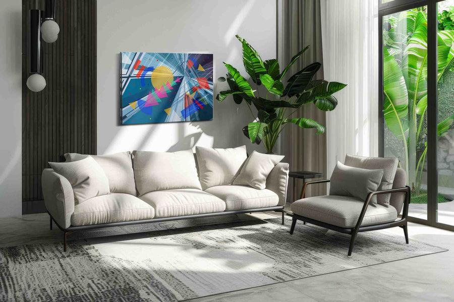 Prism Symphony modern canvas print in a modern interior mockup