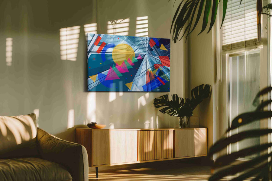 Prism Symphony modern canvas print, on wall, lifestyle preview