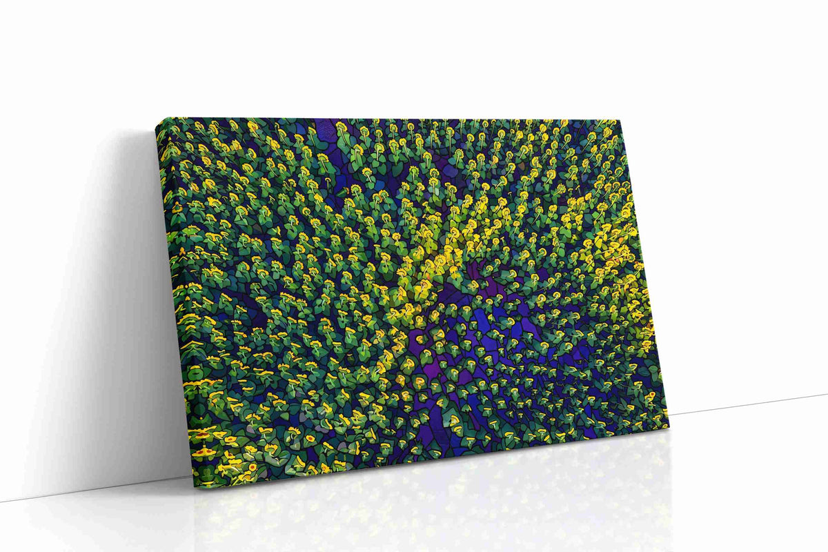 Sunlit Mosaic Blossoms sunflowers canvas print, gallery-wrapped, ready to hang