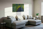 Sunlit Mosaic Blossoms sunflowers canvas print, displayed in a living room