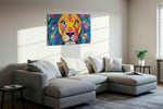 Vibrant Majesty animals canvas print, displayed in a living room