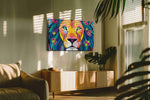 Vibrant Majesty animals canvas print in a contemporary interior mockup