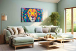 Vibrant Majesty (Abstract) - Animals, Animal Wall Art, Wildlife Canvas Print, Animal Lover Decor in a hung canvas mockup