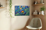 Whirl of Vibrant Dreams nature canvas print, displayed in a living room