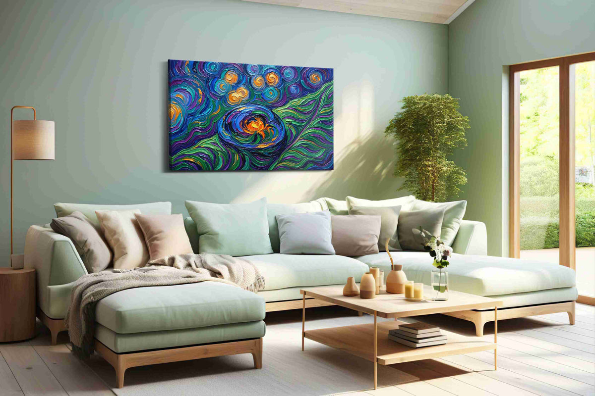 Whirl of Vibrant Dreams nature canvas print, hanging on wall
