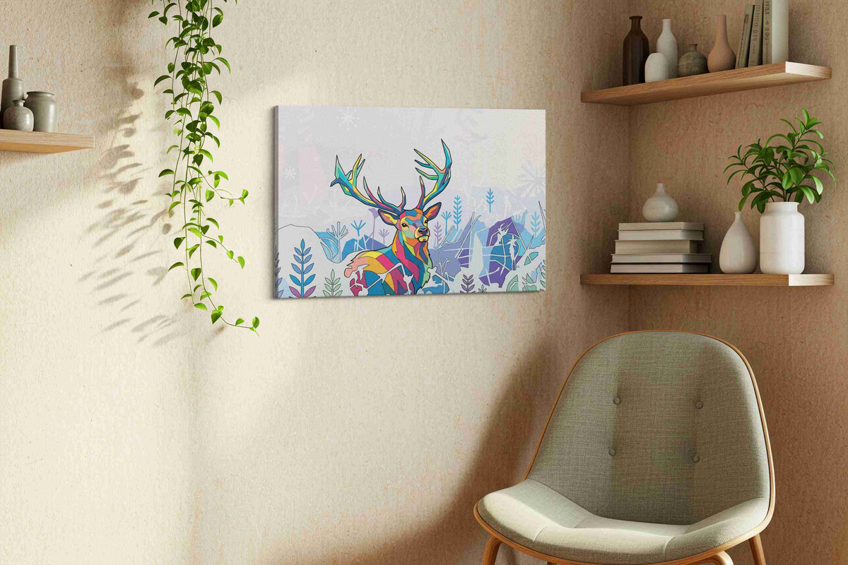 Aurora Majesty animals canvas print, displayed in a living room
