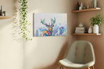 Aurora Majesty animals canvas print, displayed in a living room